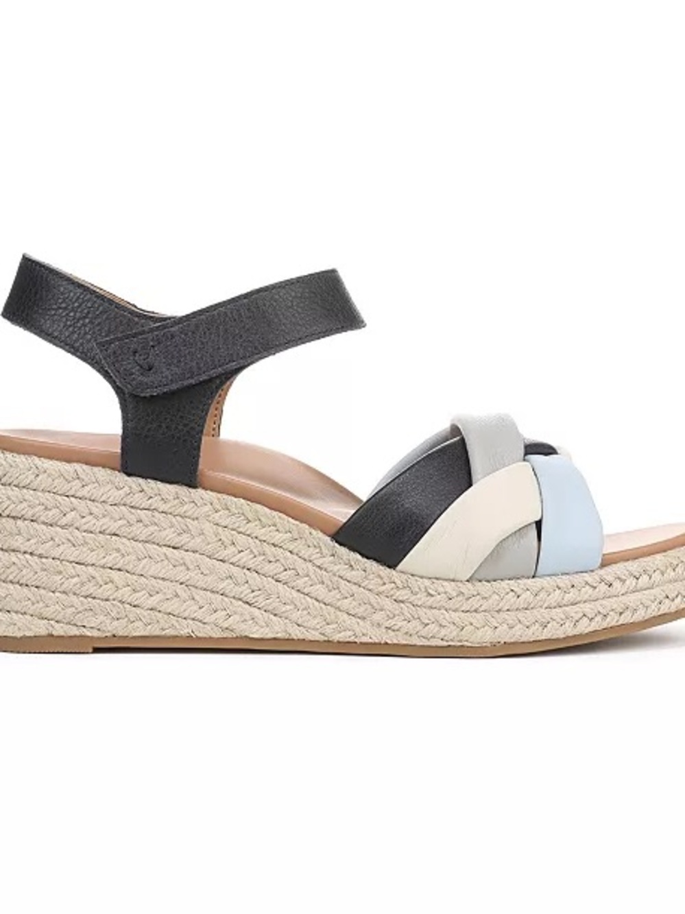 Vionic Navy Multi-Color Braided Espadrille Wedge Sandal Preloved Size 8 Preloved - Picture 2 of 6